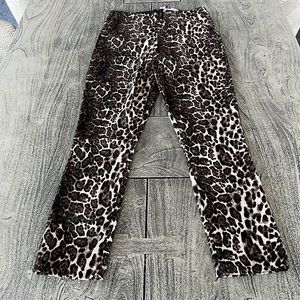 Alice + Olivia brown multi size 4 leopard print trouser